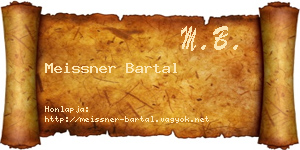 Meissner Bartal névjegykártya